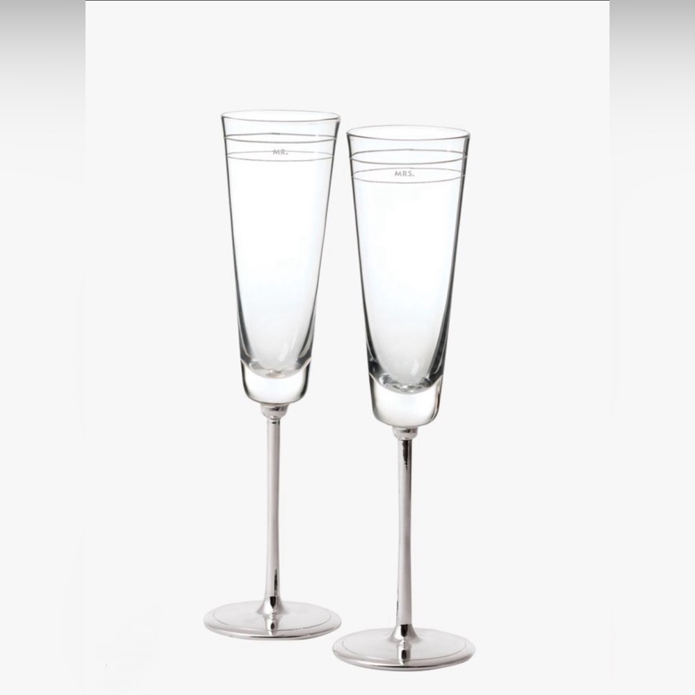 kate spade Silver Champagne Flutes